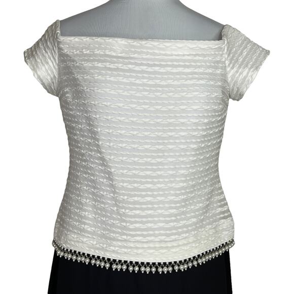 David's Bridal Mother of the Bride Layered Maxi Dress Pearl Accent Size 8 formal - Picture 5 of 7